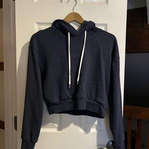 Forever 21 Navy Blue Women's Hoodie crop top Sweater